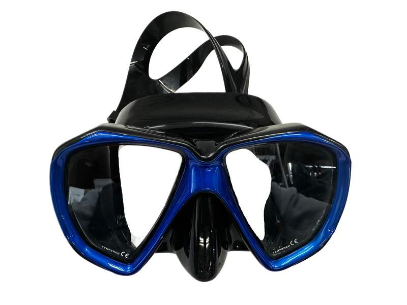 Reef Pulse Dive Mask Blue/Black Scuba Diving Snorkeling Swim Goggles Tempered