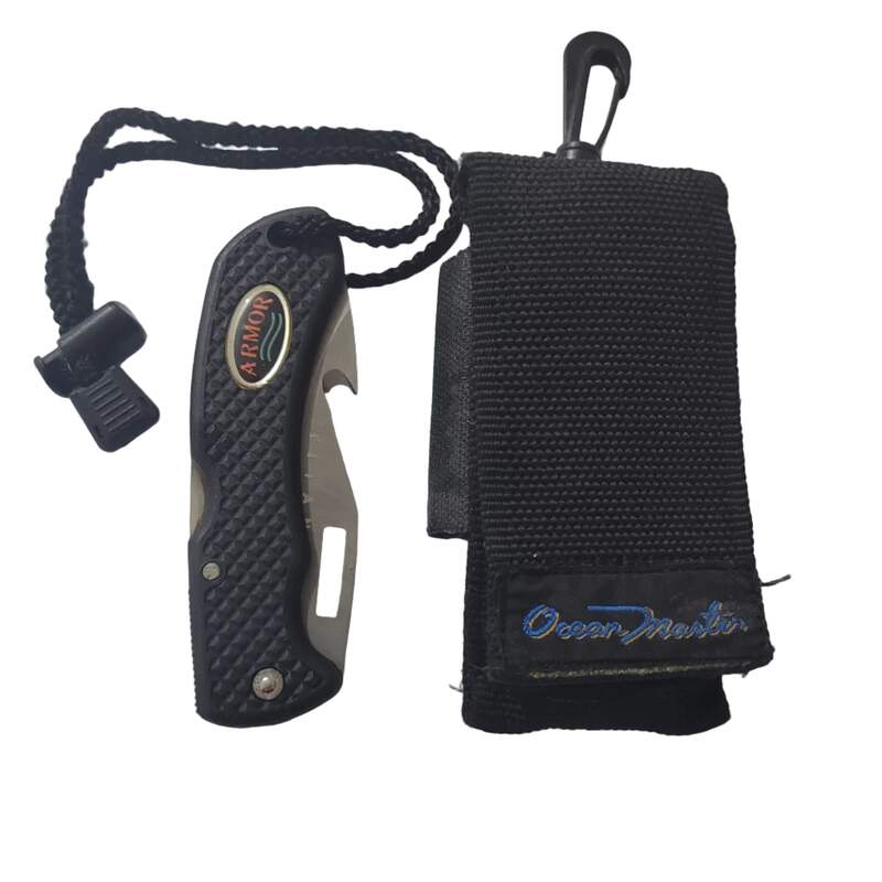 Ocean Master/ Armor Titanium Folding Dive Knife and Case