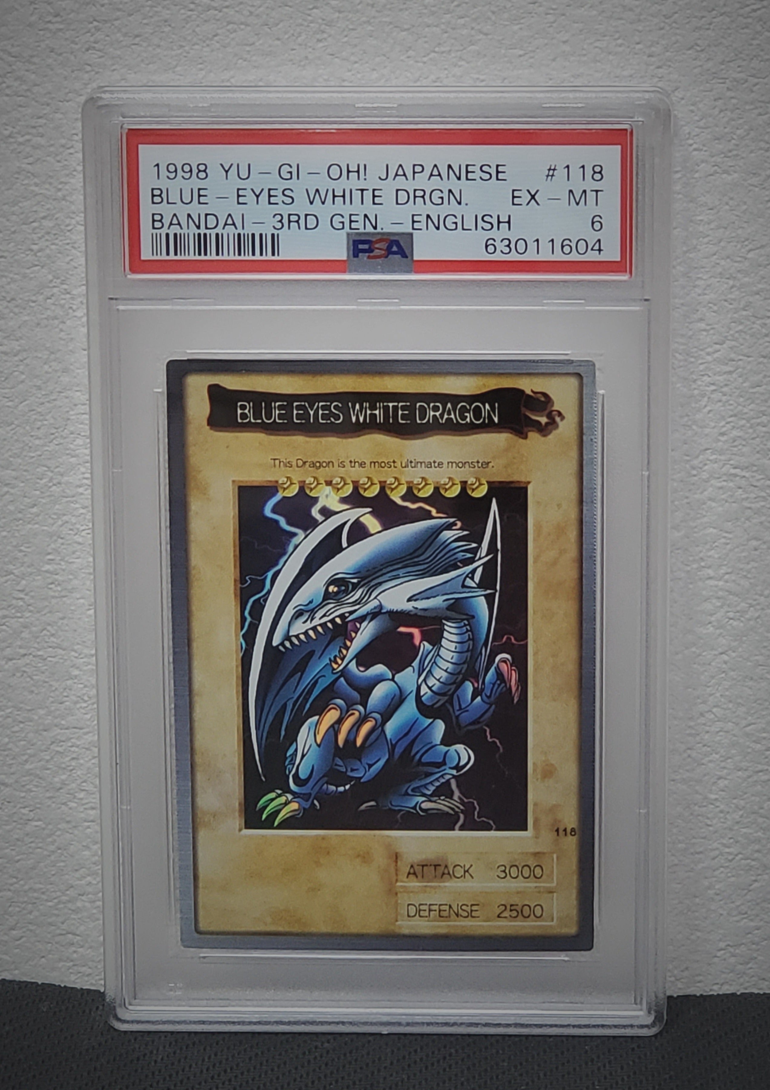【1999バンダイ英語版】Blue-Eyes White Dragon #118 Yugioh bandai No.118 Blue Eyes White Dragon 1999 old school