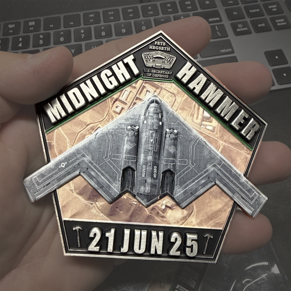CL-ZZ Midnight Hammer Challenge Coin Honoring Pete Hegseth B-52