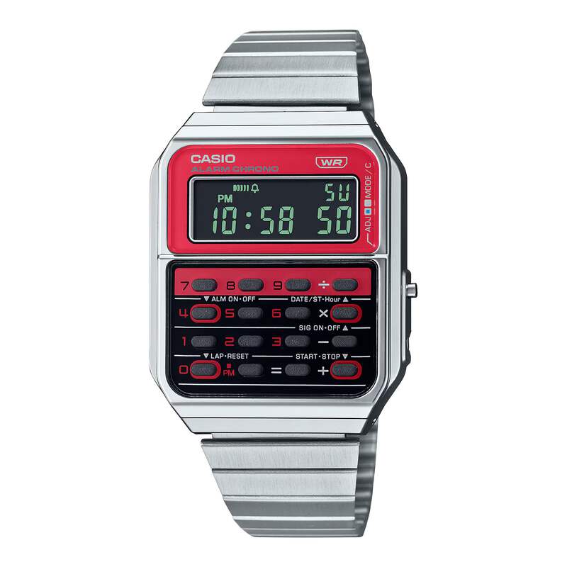 CASIO CA-500WE-4B CA500 CLASSIC CALCULATOR RED DIGITAL WATCH | eBay