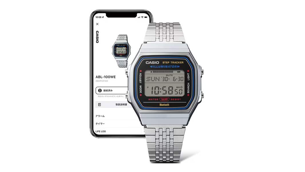 CASIO ABL100WE-1AVT ABL-100WE-1A STAINLESS STEEL BLUETOOTH DIGITAL