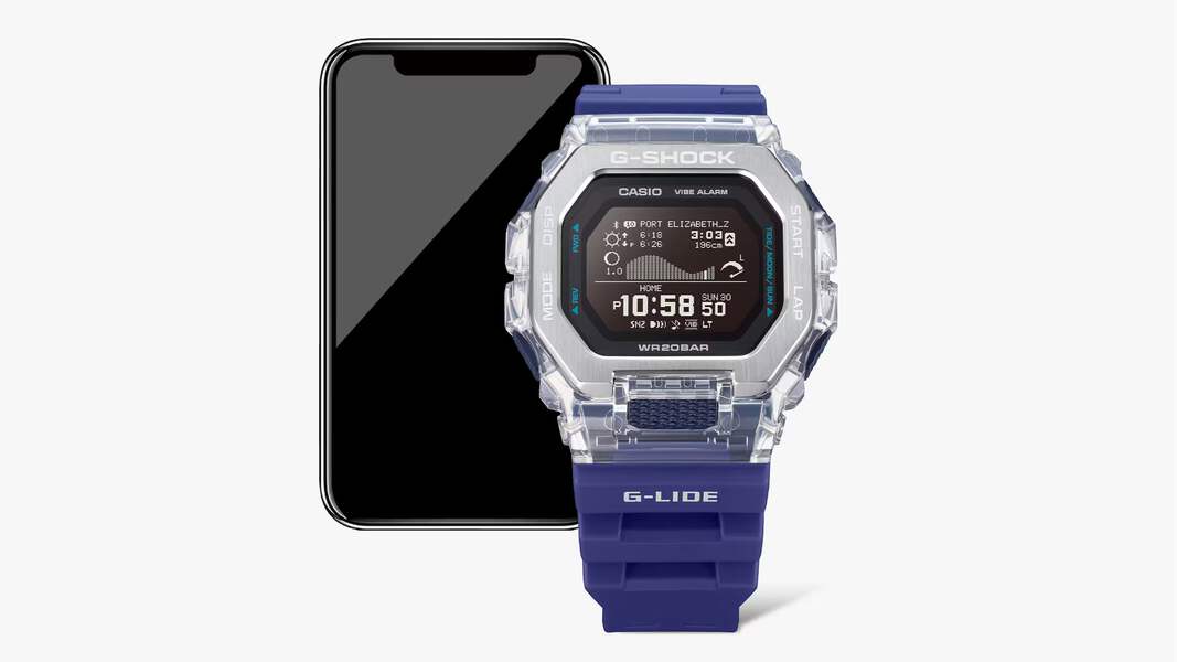 CASIO G-SHOCK GBX-100S-2 G-LIDE BLUETOOTH BLUE / PURPLE DIGITAL