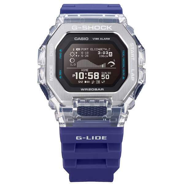 CASIO G-SHOCK GBX-100S-2 G-LIDE BLUETOOTH BLUE / PURPLE DIGITAL