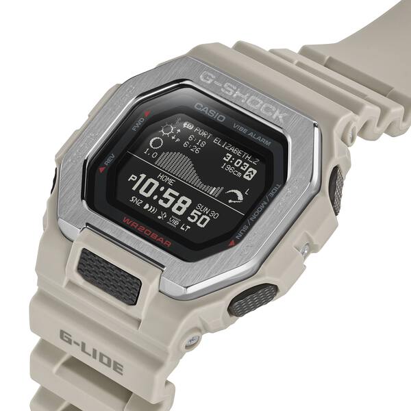 時計 CASIO G-SHOCK G-LIDE GBX-100 CASIO G-SHOCK GBX-100-8 G-LIDE BLUETOOTH GRAY / TAN DIGITAL WATCH