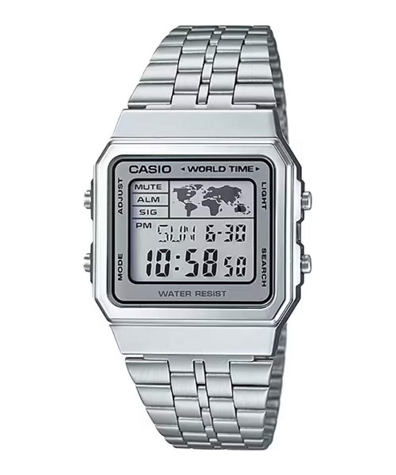 CASIO A500WA-7 A500 WORLD TIME MEN'S SILVER DIGITAL WATCH | eBay