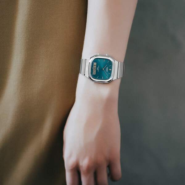 CASIO AQ-240E-3A AQ240E-3A A/D QUARTZ TEAL GREEN DIAL WATCH | eBay