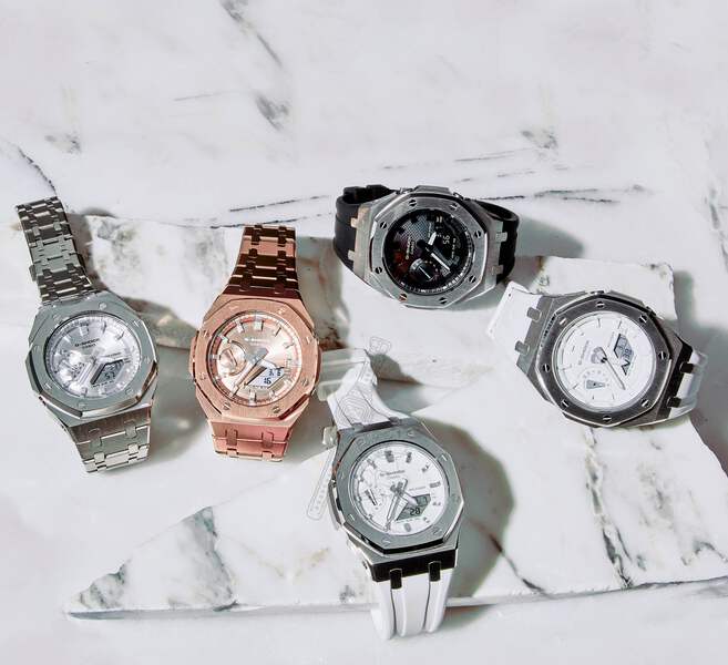 Casio GA-2100 G-Shock Watch – Metal Case & Rubber Strap Mod
