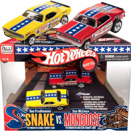 Auto World Hot Wheels Snake VS Mongoose 2 Pack HO Slot Cars for