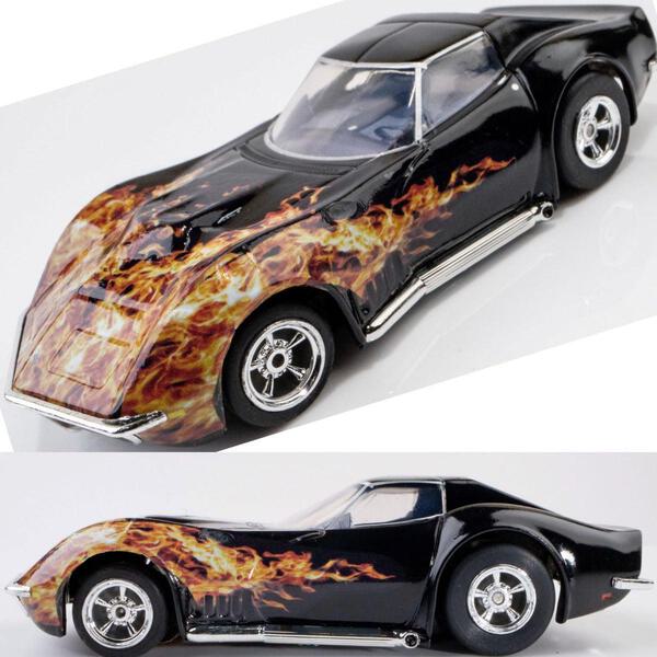 ミニカー Chevrolet Corvette AFX 22051 1968 Chevy Corvette L88 427 Black Flame Mega G+ HO Slot