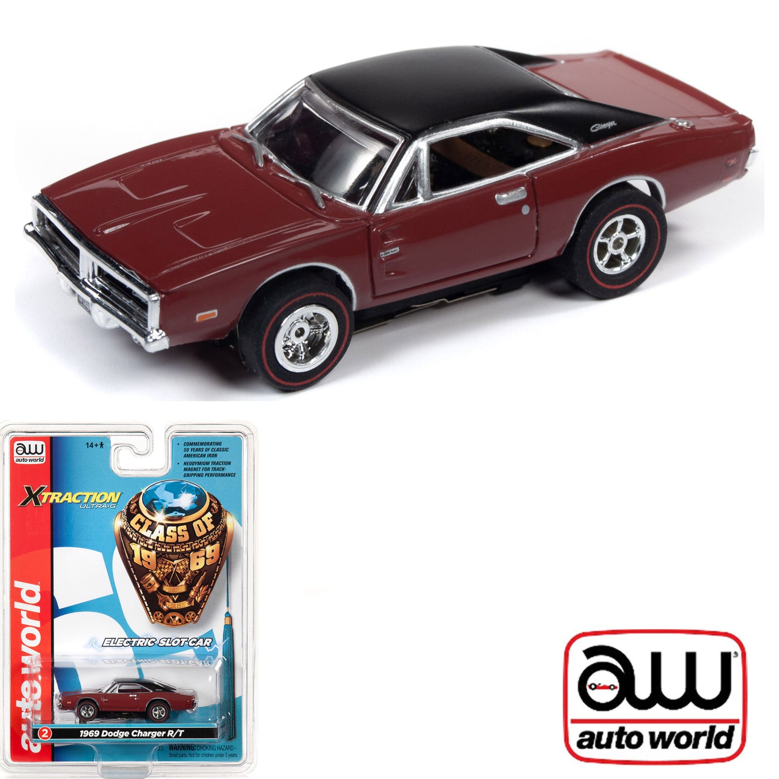 Auto World 69' Dodge Charger R/T R27 HO Slot Car SC343 fits
