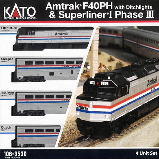 kato 106-3530 N Amtrak F40PH & Superliner Phase III 4-Unit Set | eBay