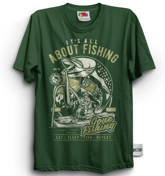Fishing Tee Gone Fishing Men Black Catch Fish Funny Shirt S 6xl Ebay