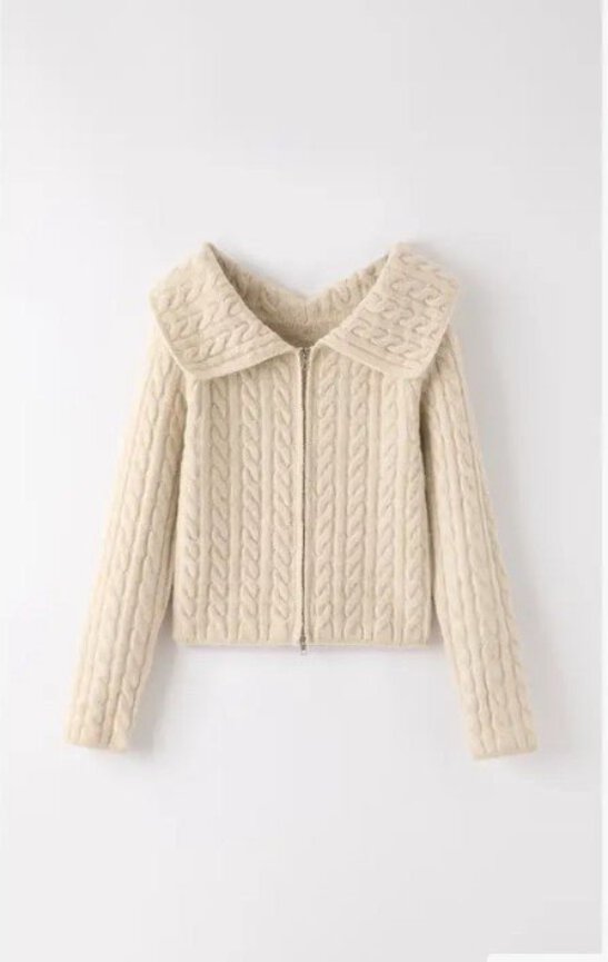 Women's Cable Knit Long Sleeve Open Front Jamaica