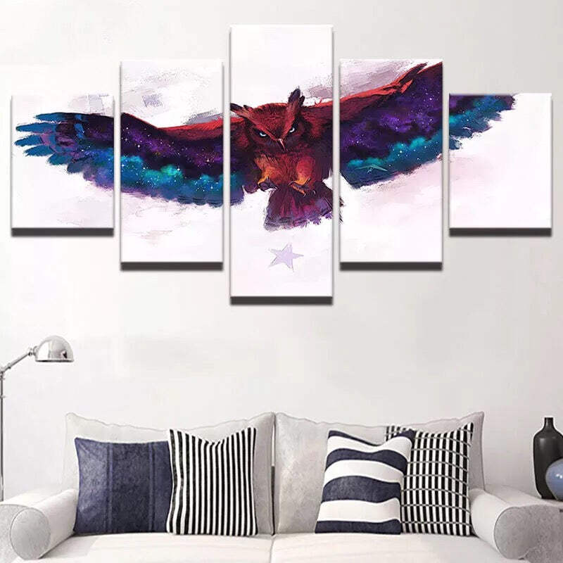 Artsy Owl Canvas Art Print For Wall Decor Painting Ebay