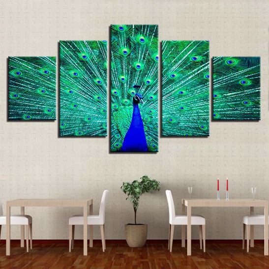 Peacock Dance Green Canvas Art Print For Wall Decor Painting Ebay