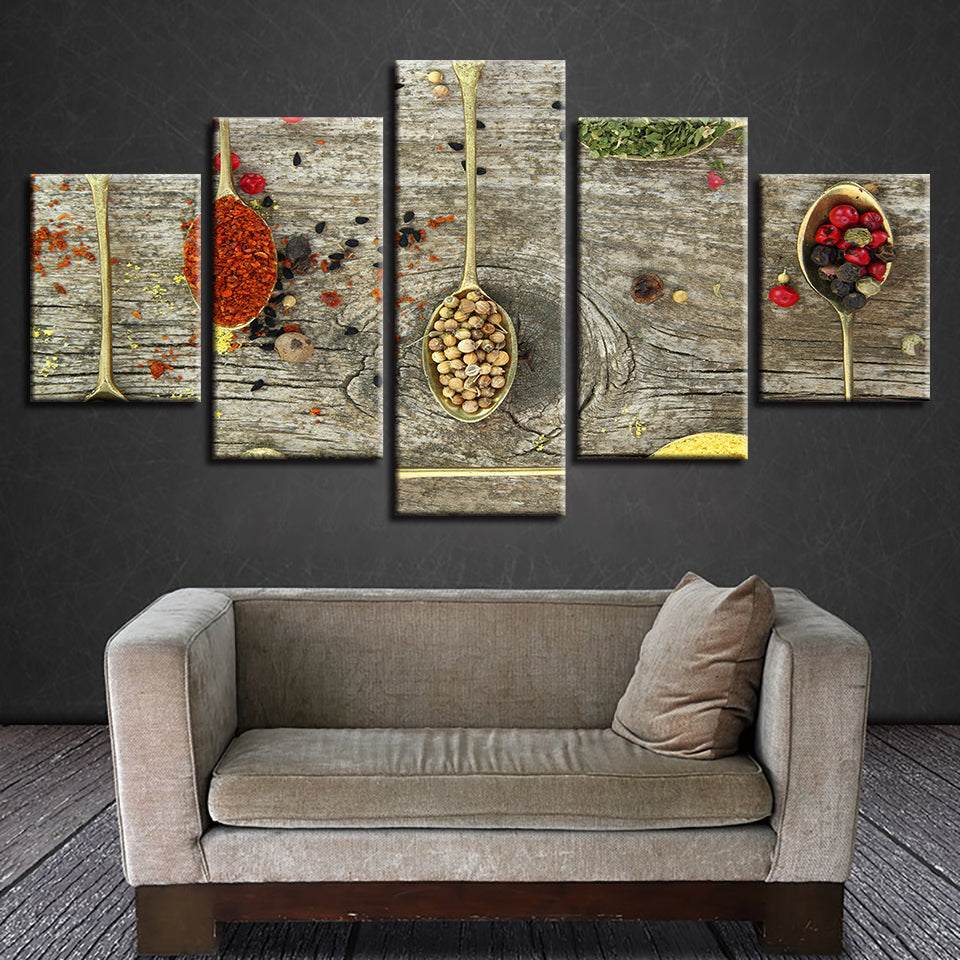 Spices On Spoons Collection Giclee Canvas Kitchen Dining Room Wall Art Picture