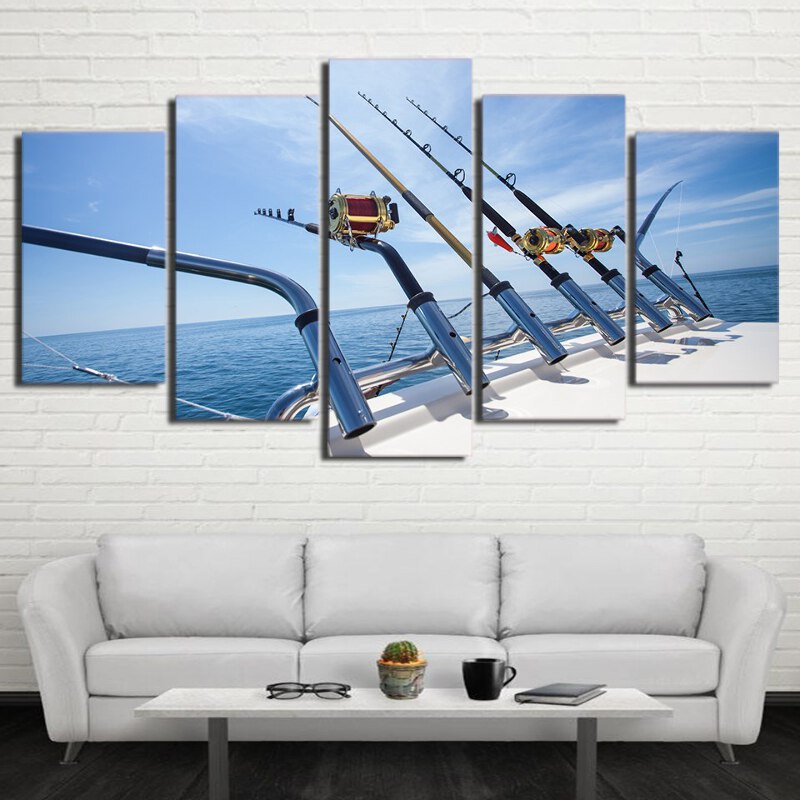 Fishing Rods Canvas Art Print For Wall Decor Painting Ebay