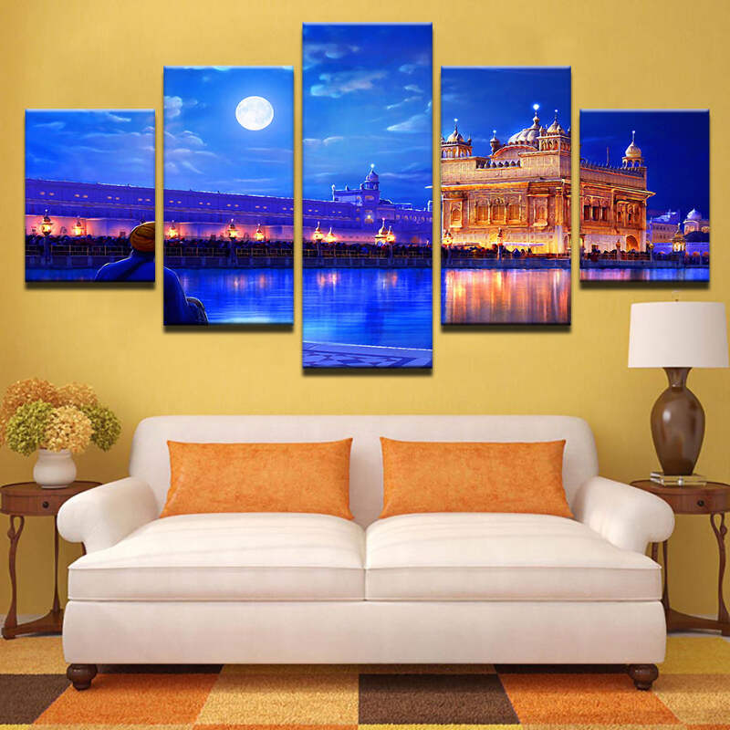 Golden Temple At Night Canvas Art Print For Wall Decor Painting Ebay