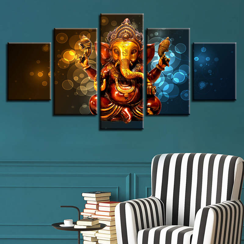 Colors Of Ganesha Canvas Art Print For Wall Decor Painting Ebay