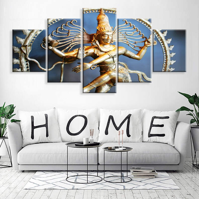 Gold Nataraja Canvas Art Print For Wall Decor Painting Ebay