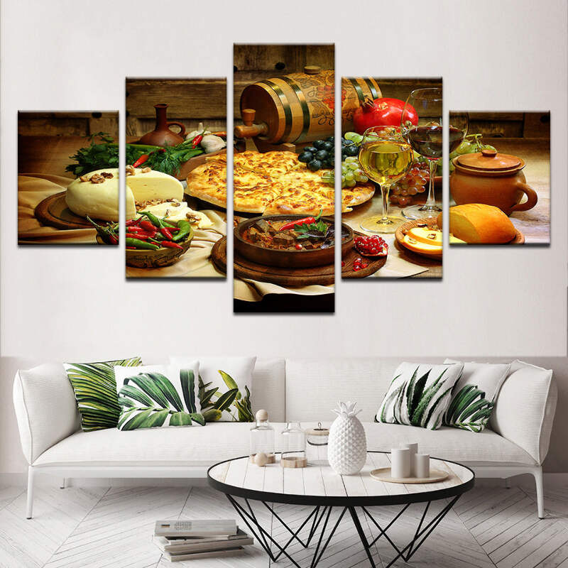 Food And Drinks Canvas Wall Art Print For Cafe And Kitchen Decor