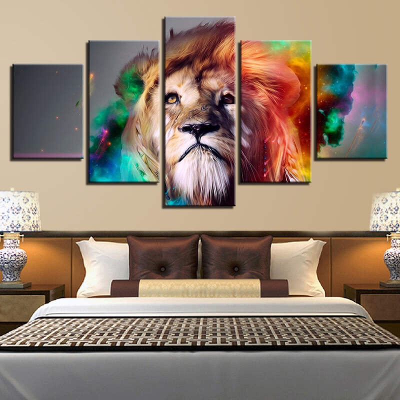 Rainbow Lion Canvas Wall Art Decor Of Creative And Modern Art Ebay