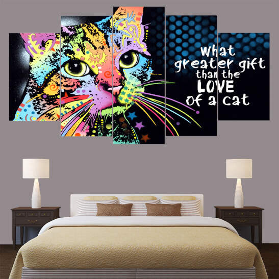 Love Of A Cat Canvas Wall Art Street And Graffiti Style Decor Ebay