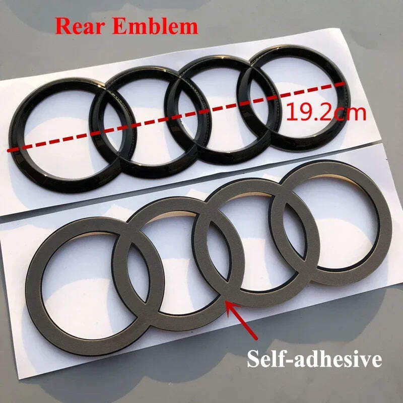 1Pcs ABS Car Front Hood Emblem Bonnet Logo Rear Trunk Badge For Audi A3 A4 A5 A6 A7 A1 A2 Q2 Q3 Q4 Q5 Q7 Q8 TT S3 S4 Car sticker