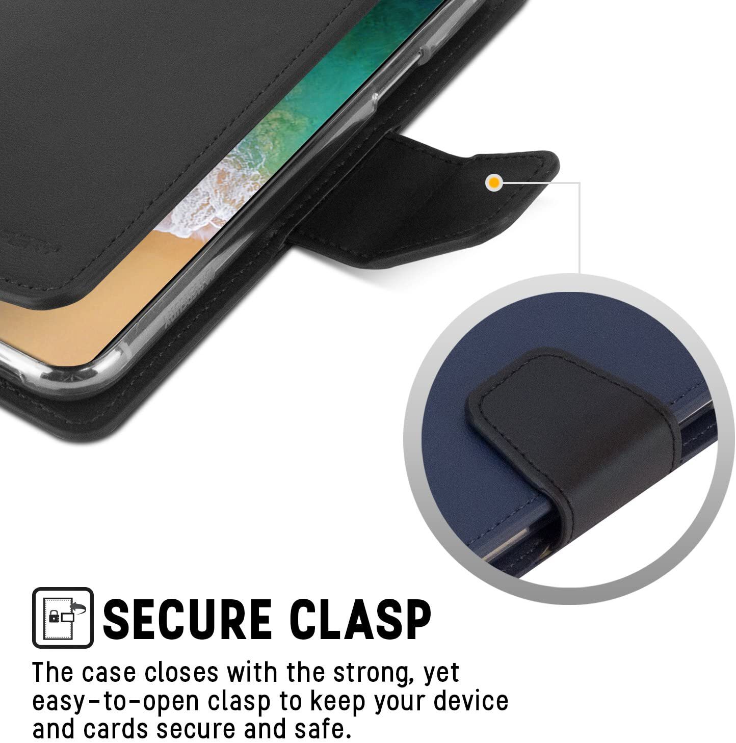 Estuche tipo billetera diario Mercury Goospery Sonata con ranuras para tarjetas para iPhone 13 Pro Max - Imagen 18 de 24