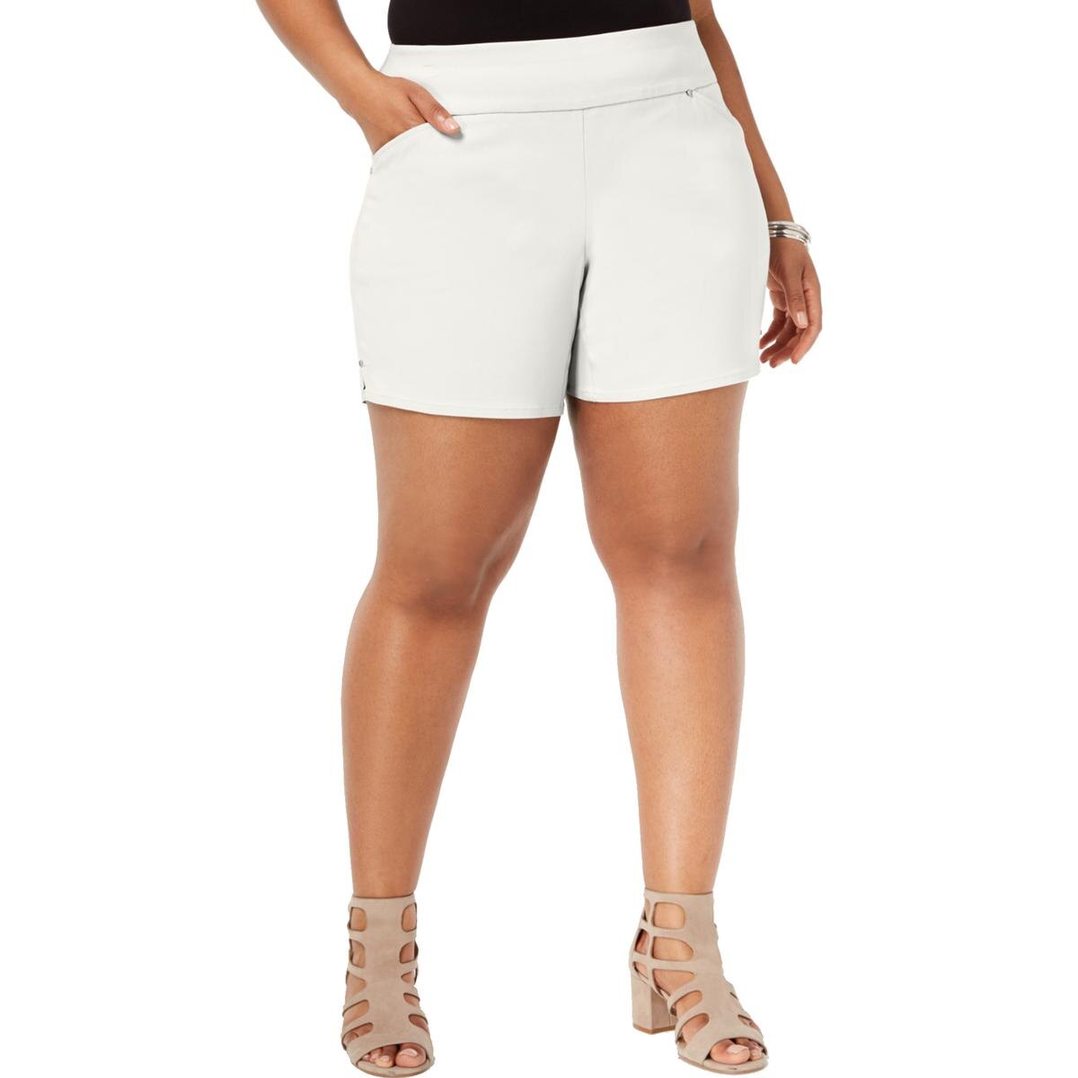 plus size pull on shorts