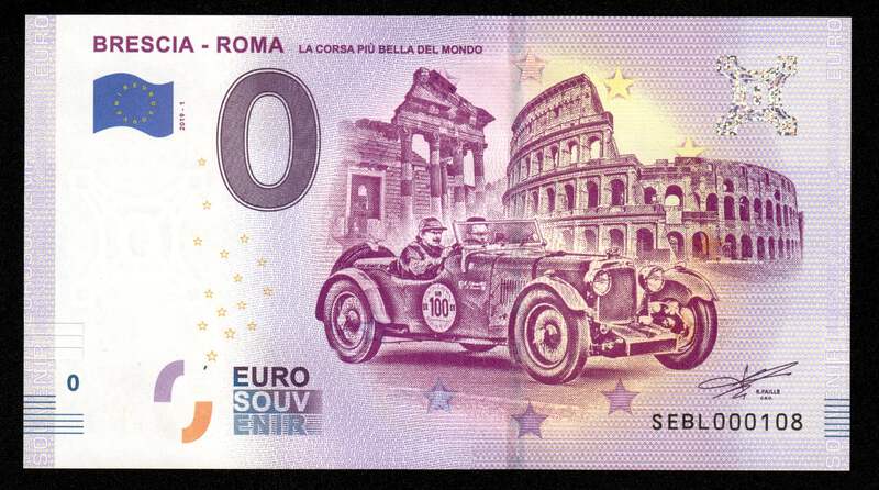 Billet Touristique 0 Euro Italie – Course Brescia-Rome – Souvenir Collection, Pas Monnaie Valide