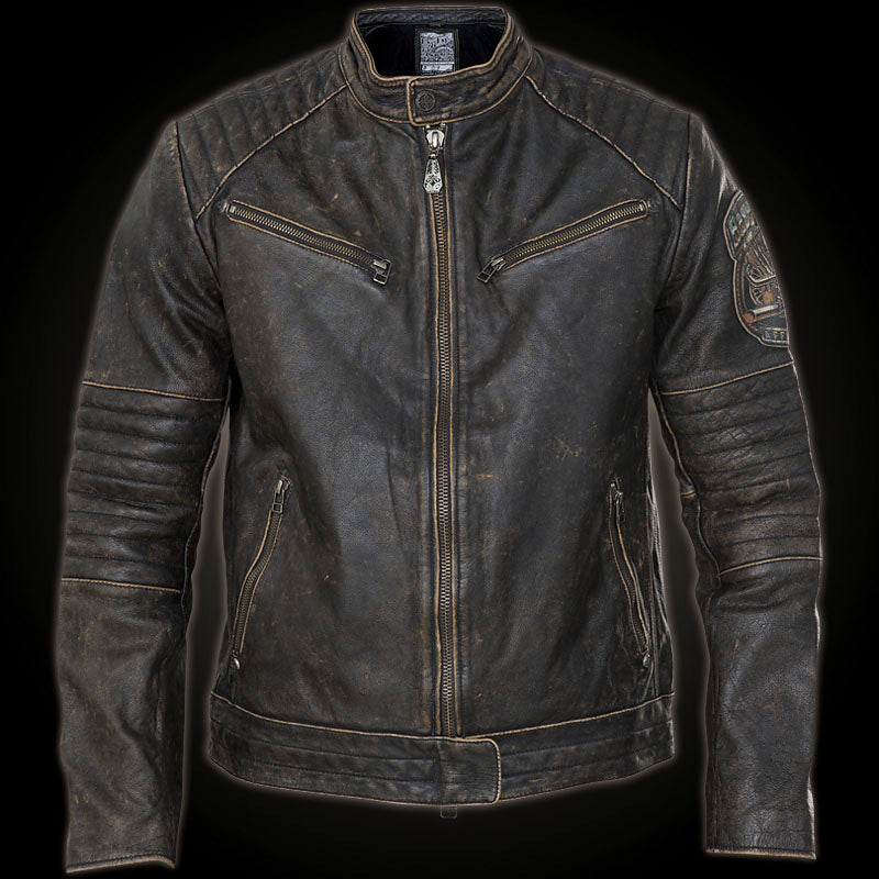 Affliction mens leather on sale jacket