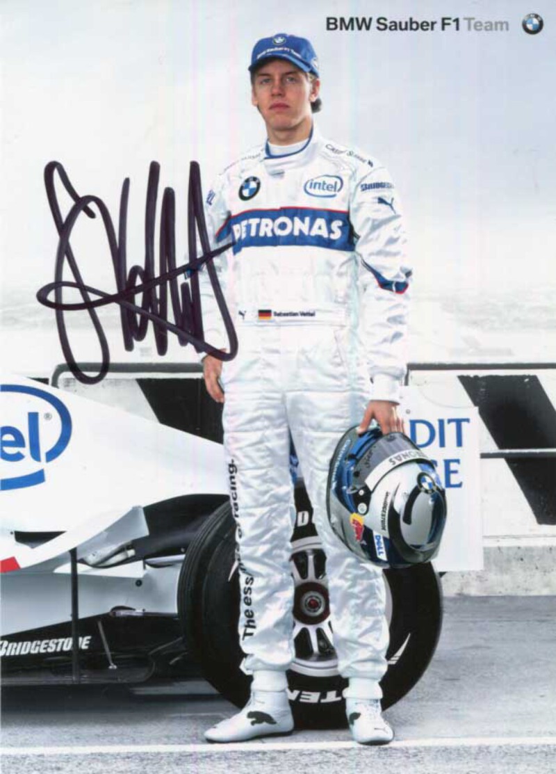 直筆サイン BMW SAUBER F1.06 ベッテル テストドライバー 06' BMW Sauber F1 Sebastian Vettel autograph, signed promotion card | eBay
