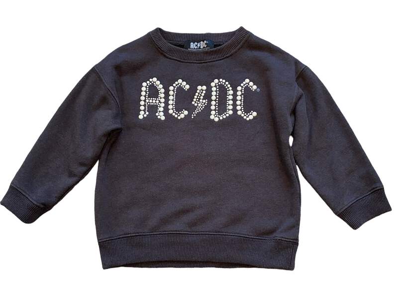ZARA 25点まとめ売り　110サイズ　女の子 Zara kids girls pearl studded black ACDC pullover sweatshirt