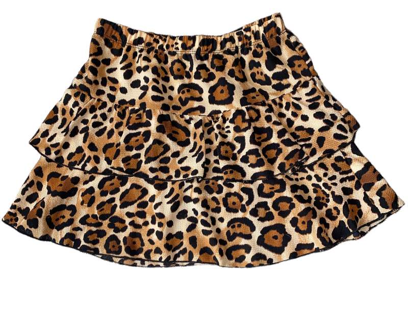 Katie J NYC tween girls leopard print ruffle mini skirt L(12