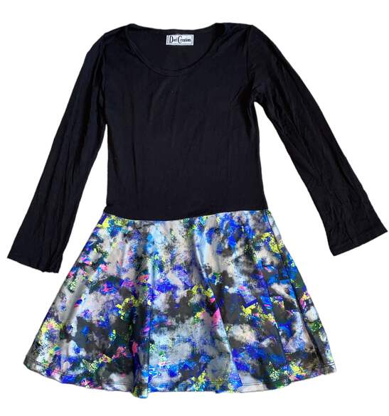 dori creations skater dress Dori Creations girls long sleeve black graffiti splatter skater dress 8