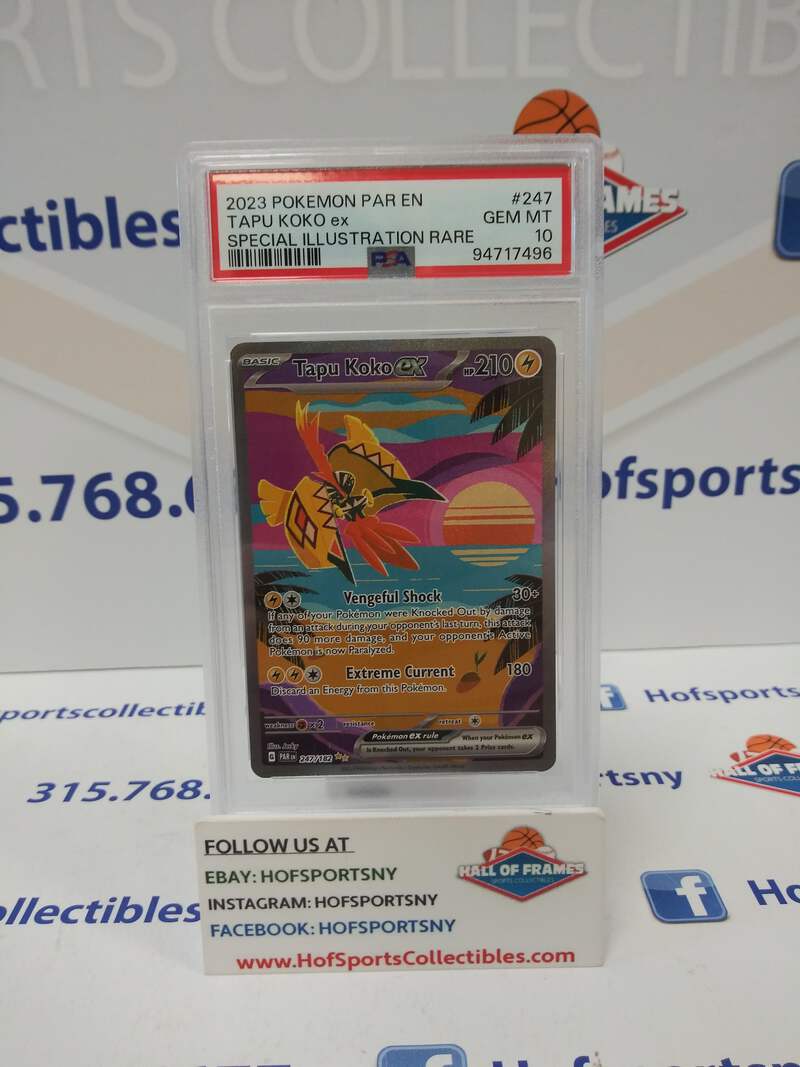 2023 POKEMON PARADOX RIFT TAPU KOKO EX SIR #247 PSA 10 GEM