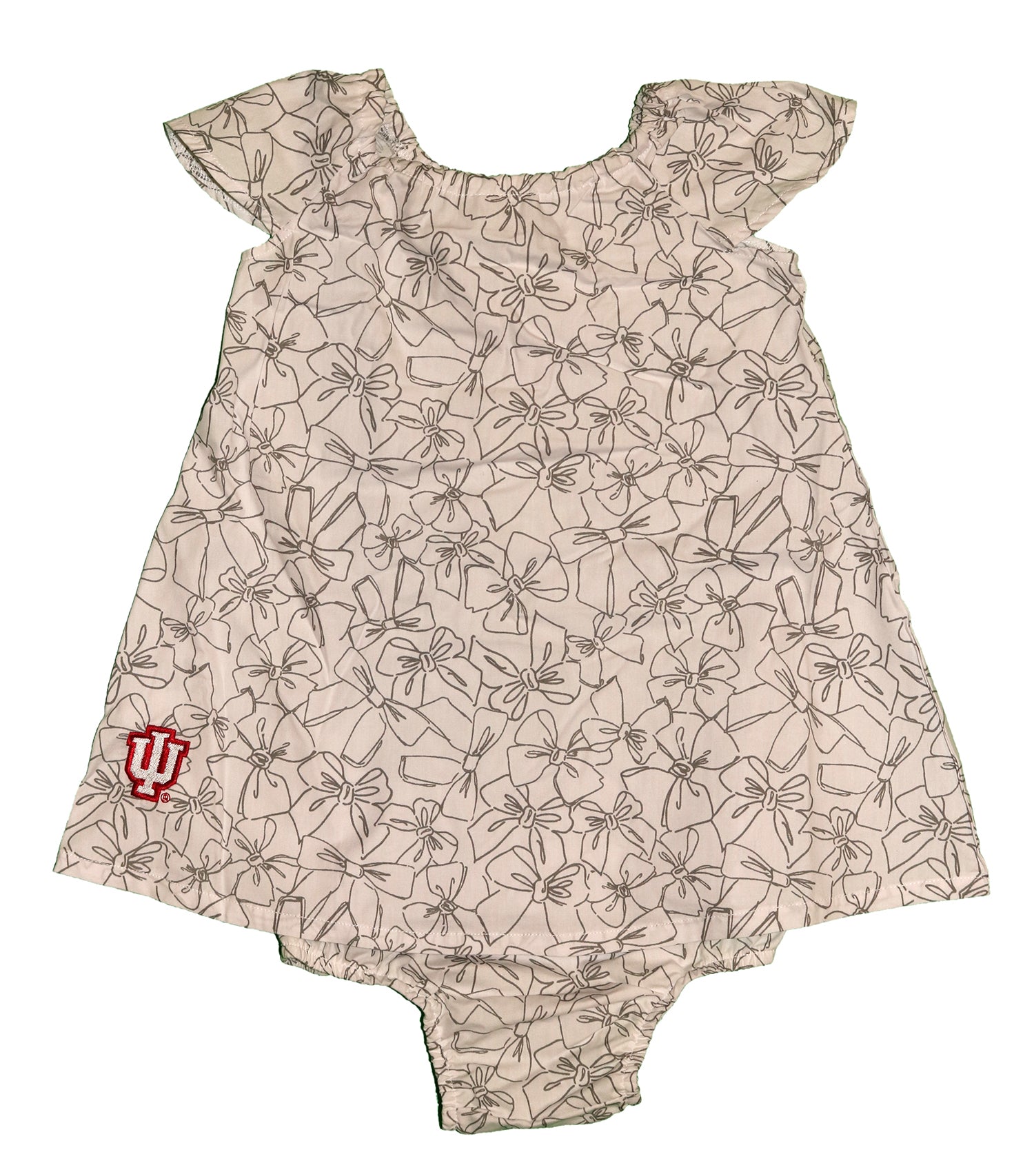 NCAA IU Indiana University Hoosiers Infant Toddler 2-Piece Cap Sleeves Dress wit
