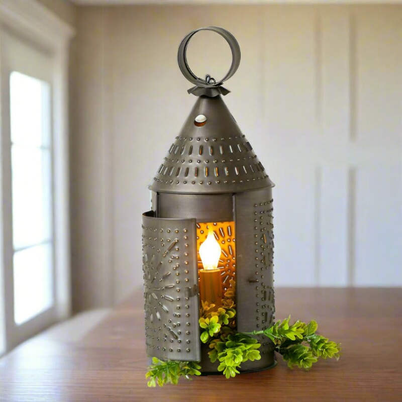 Primitive Colonial Punched Tin 15-Inch Electric Revere Lantern | eBay