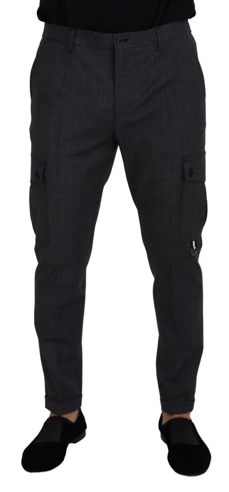 パンツ D&G check pattern cargo pants Dolce & Gabbana Gray Checked Cargo Trousers Stretch Pants | eBay