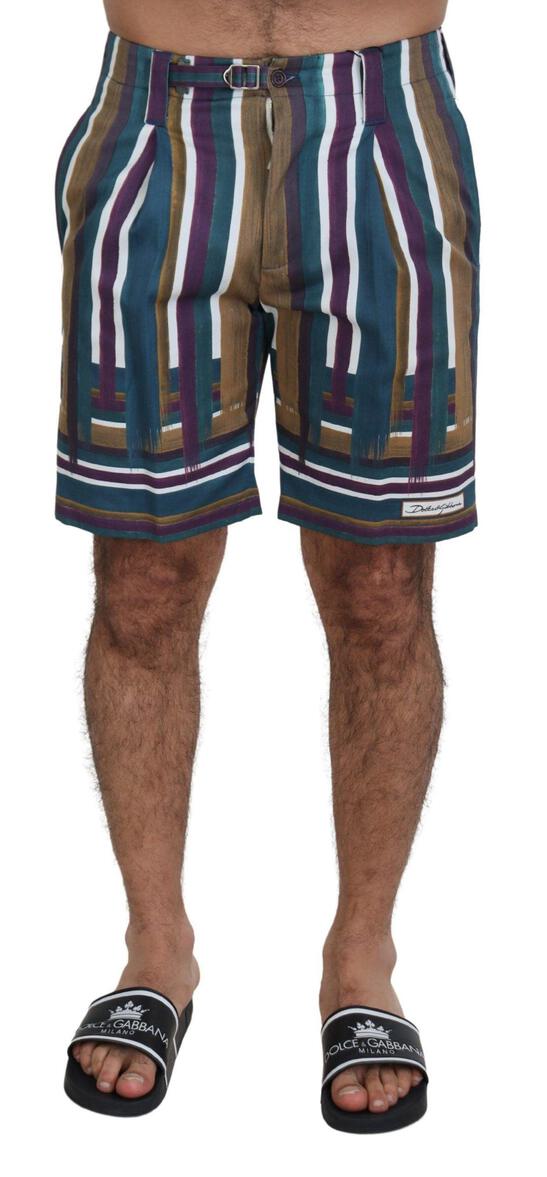 ショートパンツ DOLCE & GABBANA MULTICOLOR COTTON SHORTS Dolce & Gabbana Multicolor Striped Stretch Cotton Shorts | eBay