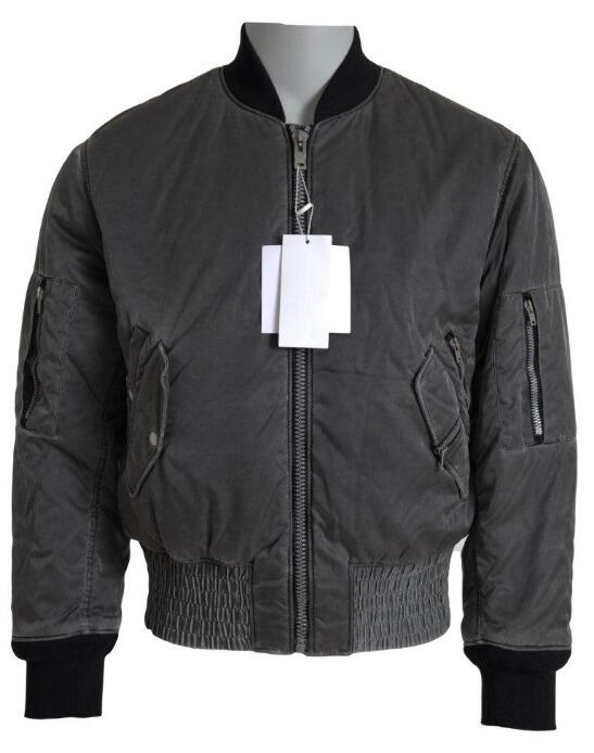 MM6 Maison Margiela Gray Bomber Zipper Pocket Sleeves Jacket