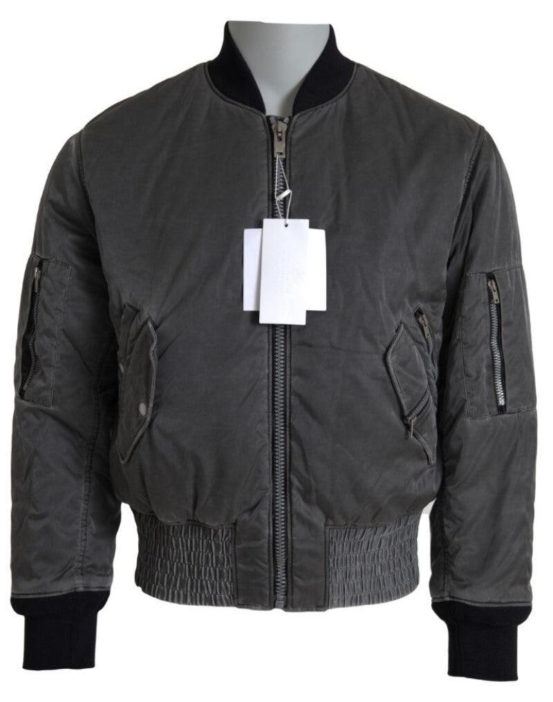 【関税&送料込み】Mm6 Maison Margiela Bomber Jacket In Gre MM6 Maison Margiela Gray Bomber Zipper Pocket Sleeves Jacket