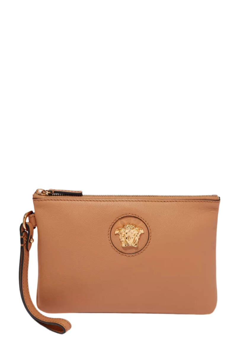 Versace La Medusa Leather Zip Pouch | eBay