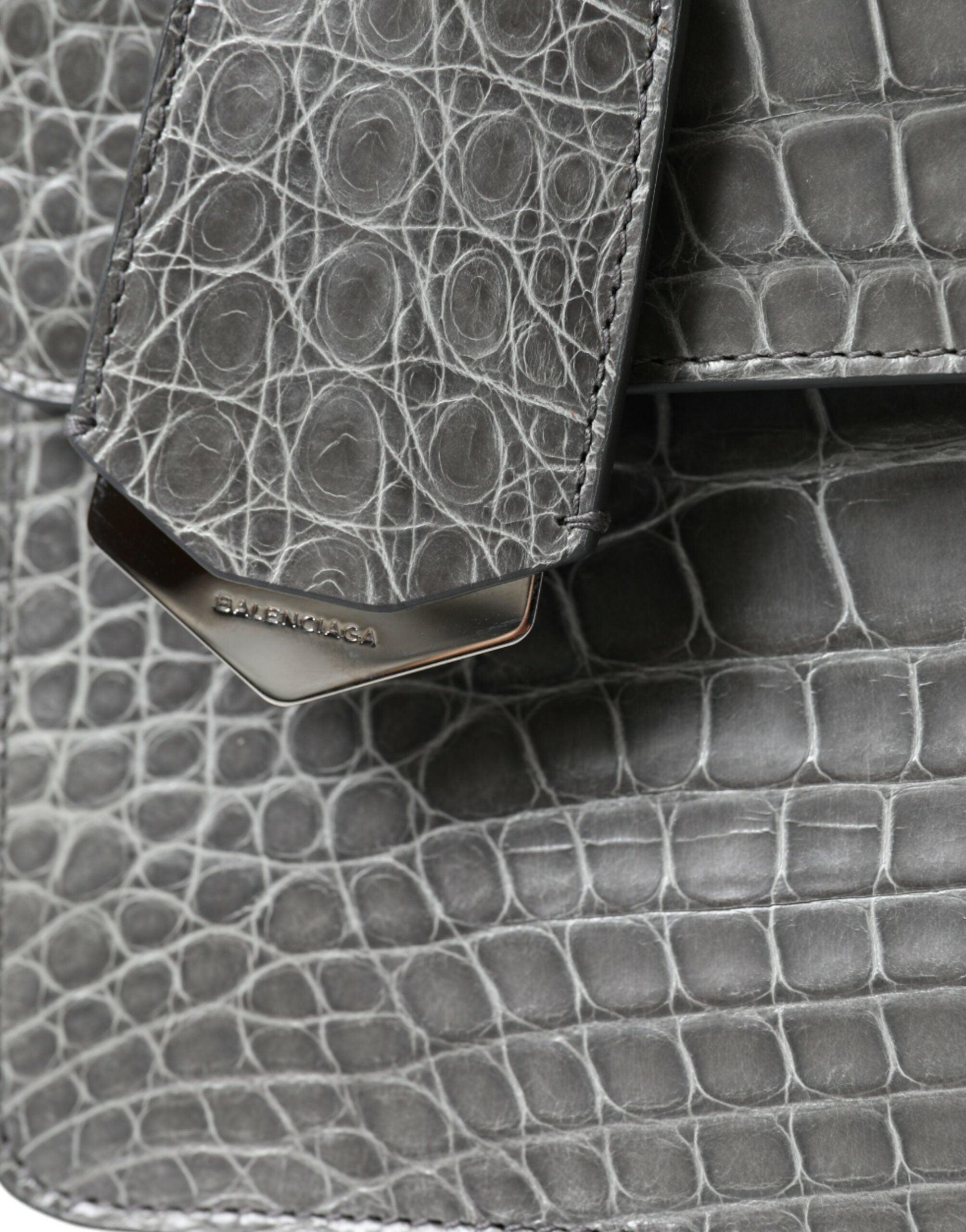 Balenciaga Alligator Leather Medium Shoulder Bag In Gris | eBay