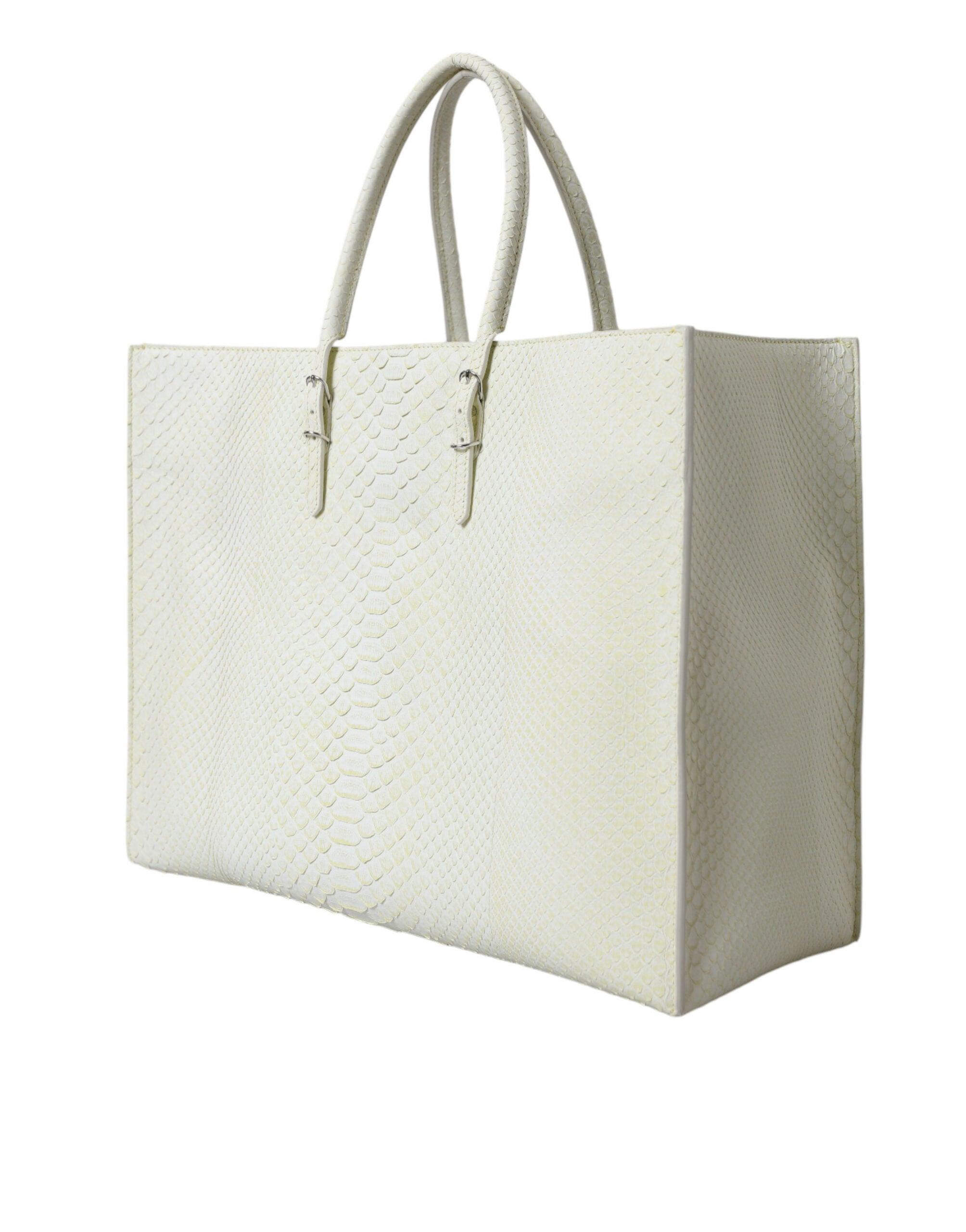 【VIP価格】BALENCIAGA Python Leather Tote White/Yellow Balenciaga Chic Python Leather Tote in White & Yellow