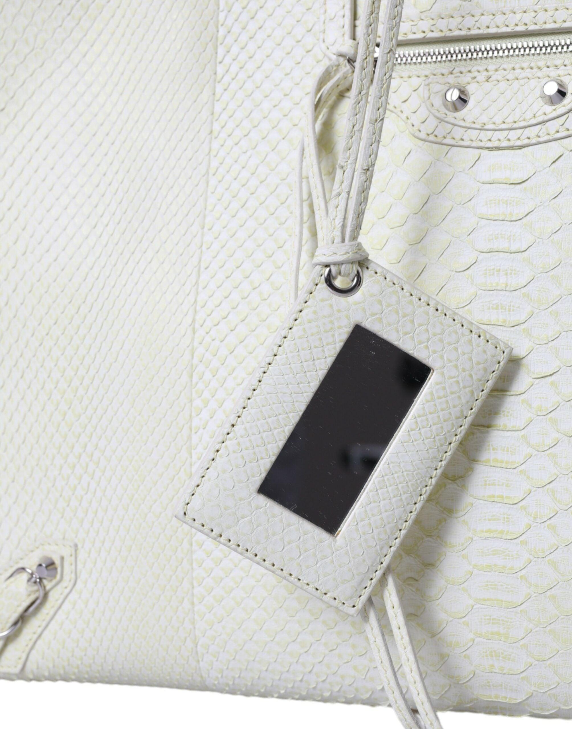 【VIP価格】BALENCIAGA Python Leather Tote White/Yellow Sell Balenciaga Python Papier A4 Tote Bag - Yellow