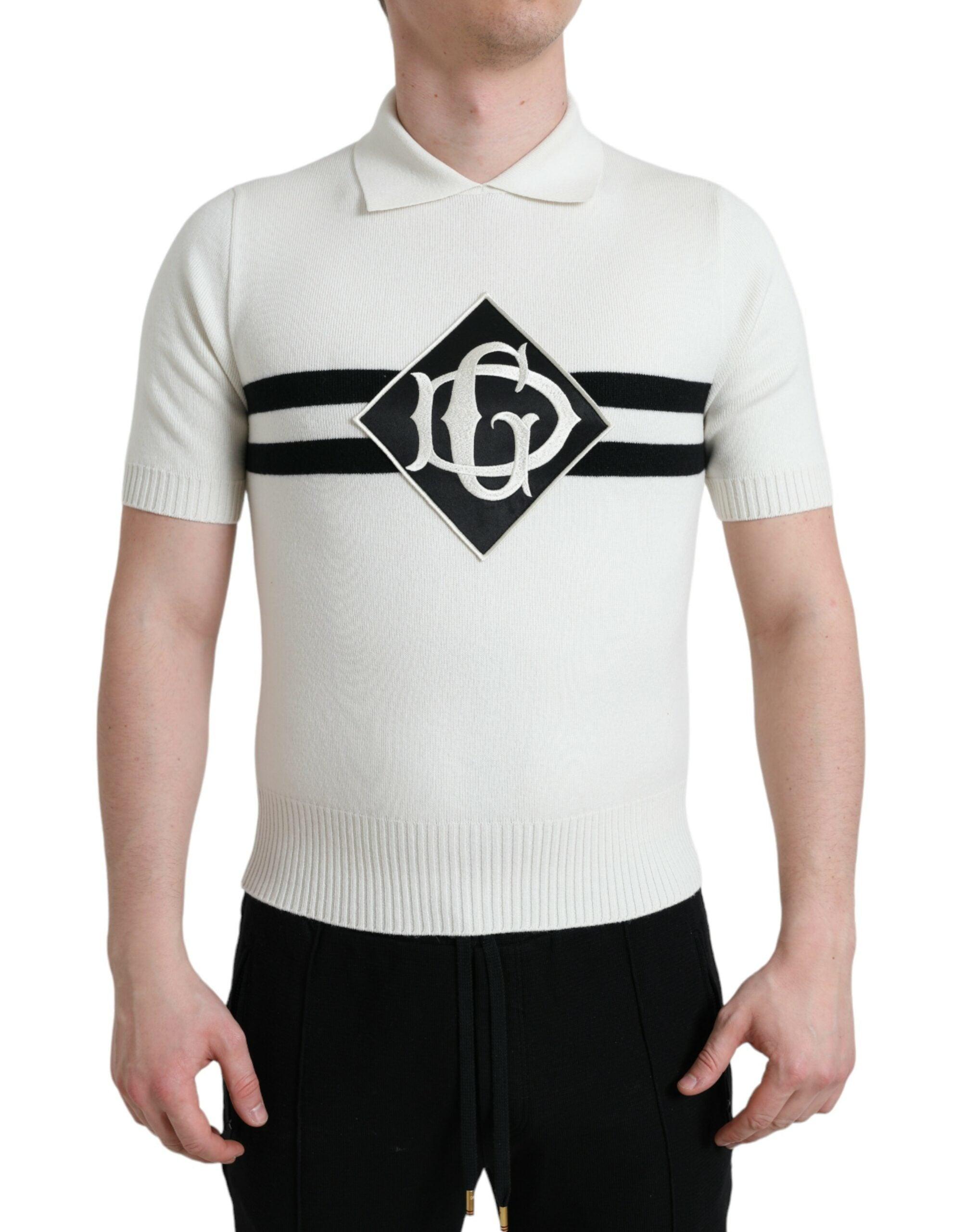 Dolce & Gabbana White DG Logo Henley T-shirt | eBay