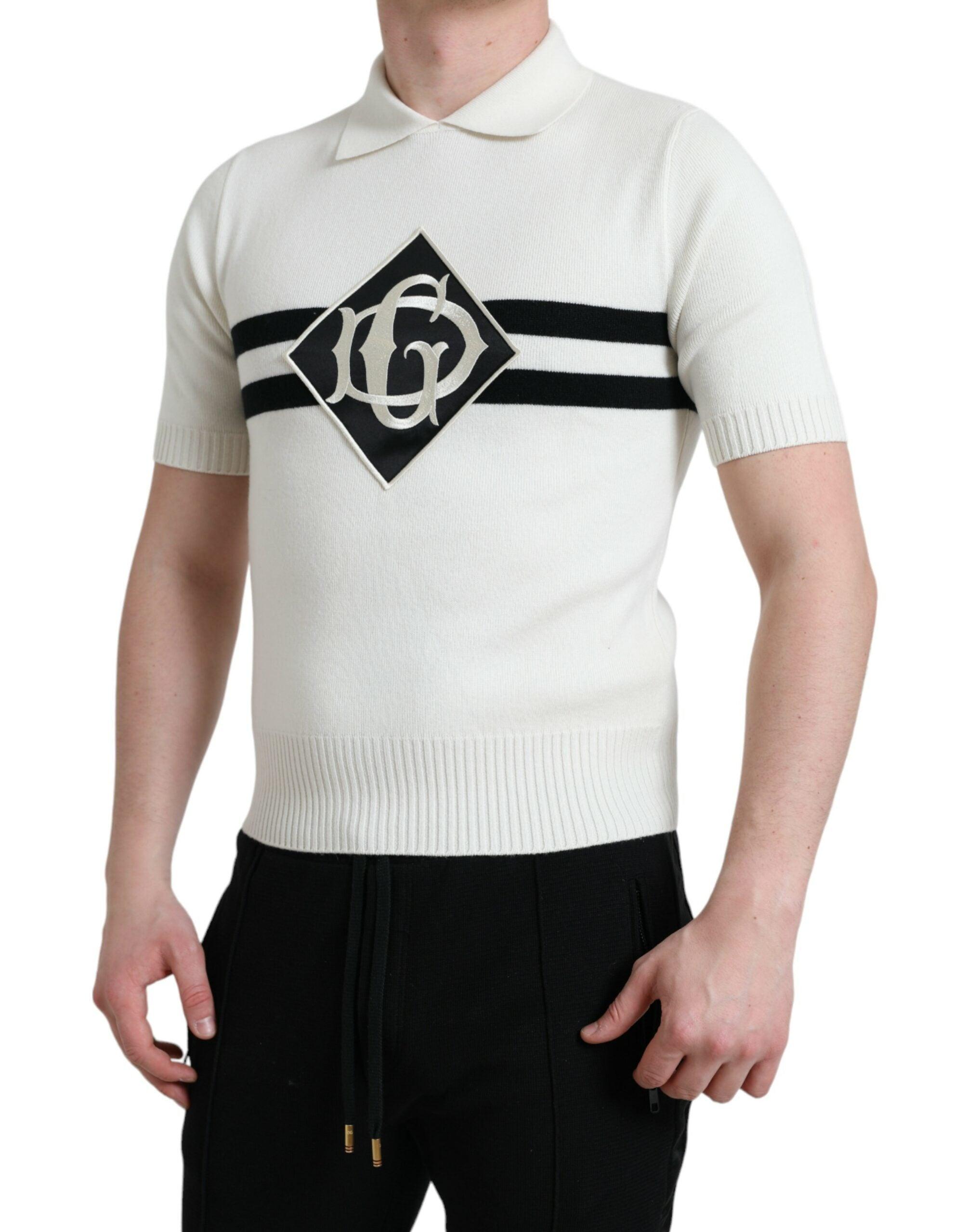 Dolce & Gabbana White DG Logo Henley T-shirt | eBay